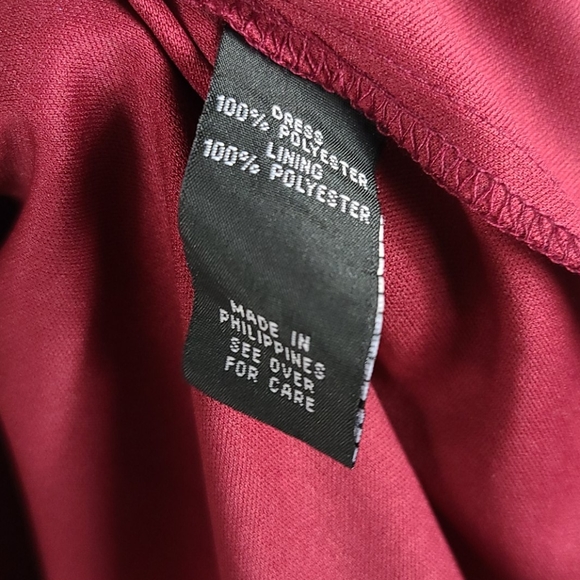 Maroon Belted High-low Sleeveless Sheath Dress - Picture 7 of 11